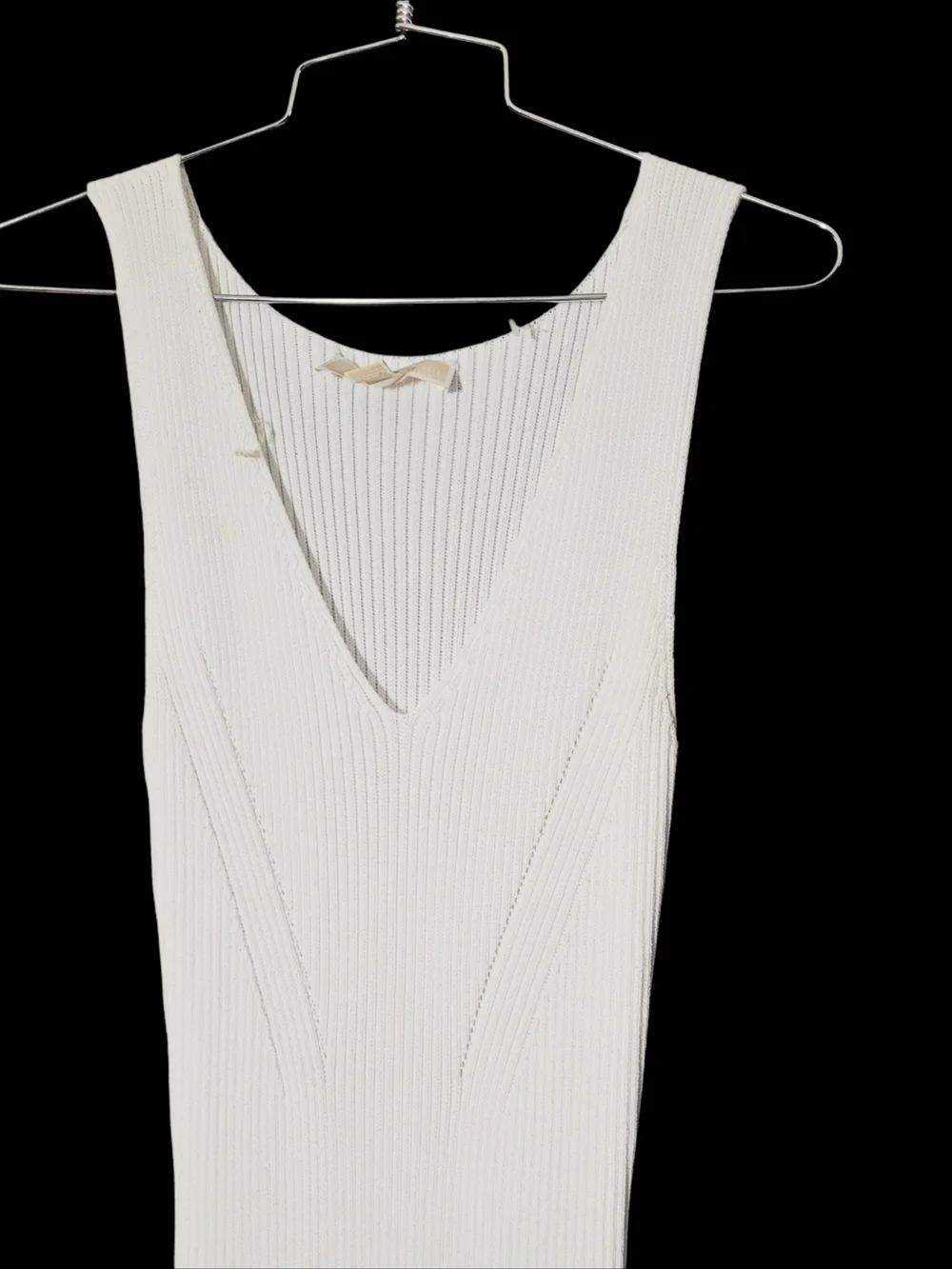 Michael Kors White Ribbed Tank Midi Dress Size Small